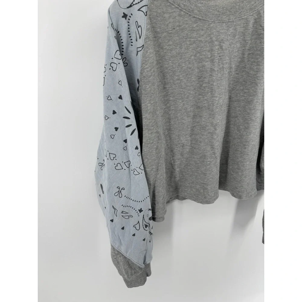 NWOT AMO Bandana Sleeve Crewneck Sweater Sz S Ltd Edition RARE Western Preppy
